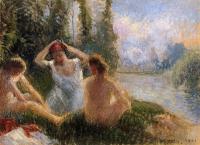 Pissarro, Camille - Bathers Seated on the Banks of a River